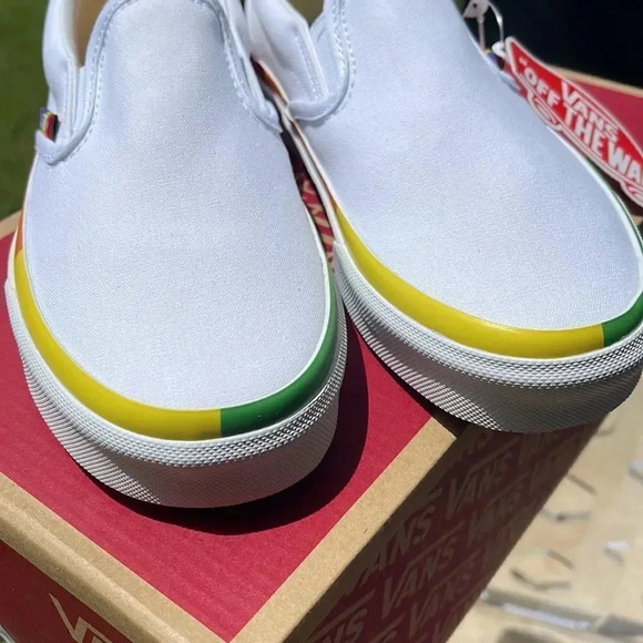 White Vans with Rainbow piping - Picture 5 of 13